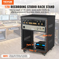 12U AV Rack Stand 136kg Capacity Lockable Casters Audio Video