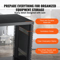 12U AV Rack Stand 136kg Capacity Lockable Casters Audio Video