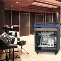 12U AV Rack Stand 136kg Capacity Lockable Casters Audio Video