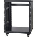 12U AV Rack Stand 136kg Capacity Lockable Casters Audio Video