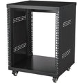 12U AV Rack Stand 136kg Capacity Lockable Casters Audio Video