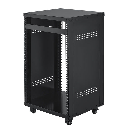 16U AV Rack 90.7kg Lockable Caster Wheels Audio Video Equipment