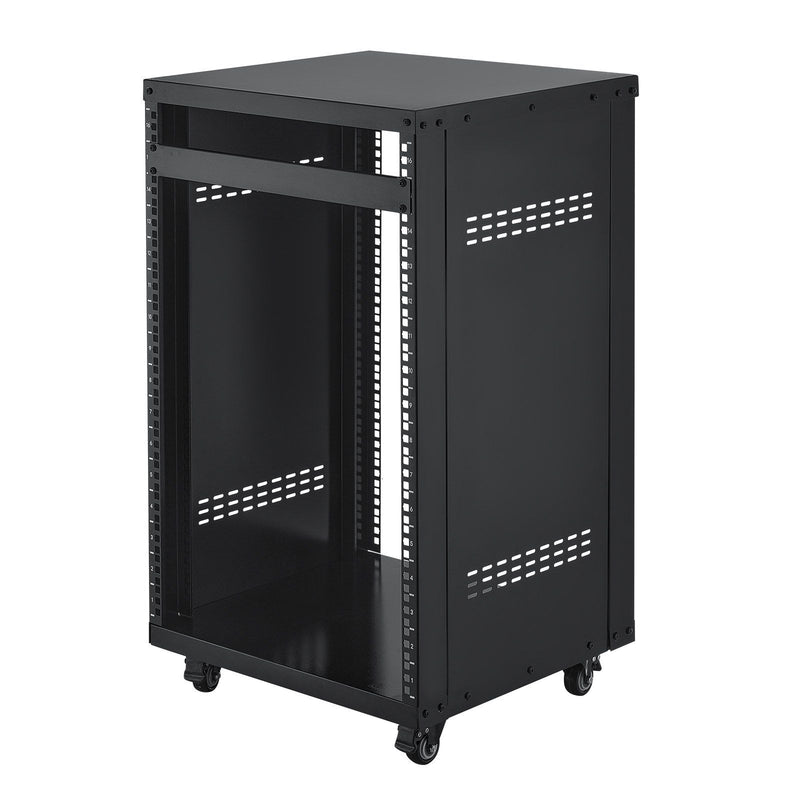 16U AV Rack 90.7kg Lockable Caster Wheels Audio Video Equipment