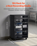 16U AV Rack 90.7kg Lockable Caster Wheels Audio Video Equipment