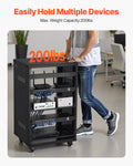 16U AV Rack 90.7kg Lockable Caster Wheels Audio Video Equipment