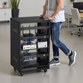 16U AV Rack 90.7kg Lockable Caster Wheels Audio Video Equipment
