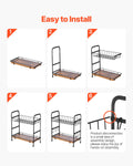 2 Tier Coffee Bar Organiser Countertop 12 Hooks Mug Holder