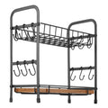 2 Tier Coffee Bar Organiser Countertop 12 Hooks Mug Holder