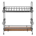 2 Tier Coffee Bar Organiser Countertop 12 Hooks Mug Holder