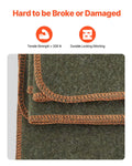 Wool Camping Blanket, Large Warm Stadium Blanket, Waterproof & Windproof, Flame Retardant, Great for Outdoors, Picnics, Hiking, Sports Events, Travel, 1.62 m x 2.23 m (80% Wool), Army Green
