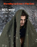 Wool Camping Blanket 1.62x2.23m Waterproof Windproof Army Green