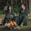 Wool Camping Blanket 1.62x2.23m Waterproof Windproof Army Green