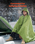 Camping Blanket 2m x 1.5m Wearable Warm Stadium Army Green