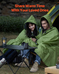 Camping Blanket 2m x 1.5m Wearable Warm Stadium Army Green