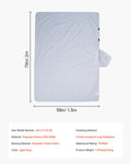 Camping Blanket 2m x 1.5m Wearable Warm Light Grey Stadium