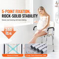 Shower Chair, Shower Seat with Back, Adjustable Height Shower Stool, Shower Chair for Inside Shower Bathtub, Non-slip Bathroom Bench Bath Chair for Elderly Disabled Handicap, 158.8 kg Capacity