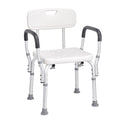 Shower Chair, Shower Seat with Back, Adjustable Height Shower Stool, Shower Chair for Inside Shower Bathtub, Non-slip Bathroom Bench Bath Chair for Elderly Disabled Handicap, 158.8 kg Capacity