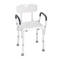 Shower Chair Adjustable Height Non-Slip Back Support 158.8kg Capacity