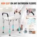 Shower Chair Adjustable Height Non-Slip Back Support 158.8kg Capacity