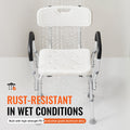Shower Chair Adjustable Height Non-Slip Back Support 158.8kg Capacity
