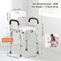 Shower Chair Adjustable Height Non-Slip Back Support 158.8kg Capacity
