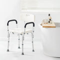 Shower Chair Adjustable Height Non-Slip Back Support 158.8kg Capacity
