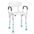 Shower Chair Adjustable Height Non-Slip Back Support 158.8kg Capacity