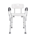 Shower Chair Adjustable Height Non-Slip Back Support 158.8kg Capacity