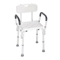 Shower Chair Adjustable Height Non-Slip Back Support 158.8kg Capacity