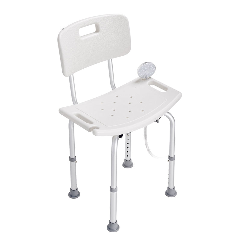 Shower Chair Adjustable Height Non-slip Bath Seat Elderly 158.8kg