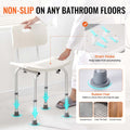 Shower Chair Adjustable Height Non-slip Bath Seat Elderly 158.8kg