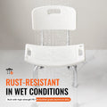 Shower Chair Adjustable Height Non-slip Bath Seat Elderly 158.8kg
