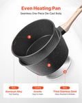 2.5QT Nonstick Saucepan with Glass Lid Induction Black