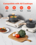 2.5QT Nonstick Saucepan with Glass Lid Induction Black