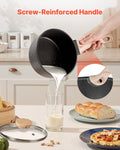 2.5QT Nonstick Saucepan with Glass Lid Induction Black