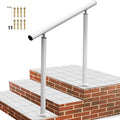 Outdoor Stair Handrail 3ft Adjustable 0-60° White Aluminum
