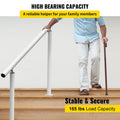 Outdoor Stair Handrail 3ft Adjustable 0-60° White Aluminum