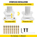 Outdoor Stair Handrail 3ft Adjustable 0-60° White Aluminum