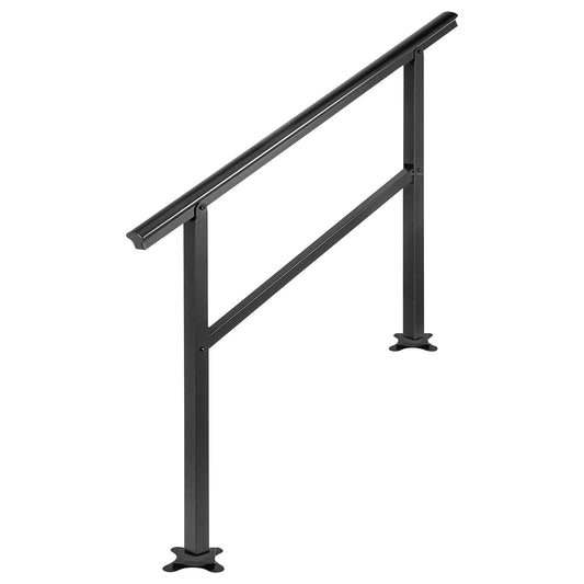 Outdoor Handrail 47.6x35.2" Aluminium Adjustable 0-30° 3-4 Steps