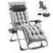 Zero Gravity Chair, 26 inch Zero Gravity Recliner Lounge Chair for Indoor and Outdoor, Adjustable Anti Gravity Chair with Cushion, Headrest, Footrest, and Cupholder, 500 lbs, Gray