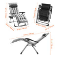 Zero Gravity Chair, 26 inch Zero Gravity Recliner Lounge Chair for Indoor and Outdoor, Adjustable Anti Gravity Chair with Cushion, Headrest, Footrest, and Cupholder, 500 lbs, Gray