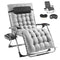 Zero Gravity Chair, 33 inch Zero Gravity Recliner Lounge Chair for Indoor and Outdoor, Adjustable Anti Gravity Chair with Cushion, Headrest, Footrest, and Cupholder, 500 lbs, Gray