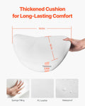 Saddle Rolling Stool PU Leather Height Adjustable 360° Swivel White