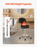 Saddle Rolling Stool PU Leather Height Adjustable Swivel Office Bar