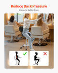 Saddle Rolling Stool PU Leather Height Adjustable Swivel Office Bar