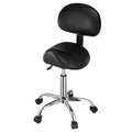 Saddle Rolling Stool PU Leather Height Adjustable Swivel Office Bar