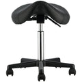 VEVOR Saddle Stool with Wheels Height Adjustable 400LBS Black