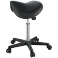VEVOR Saddle Stool with Wheels Height Adjustable 400LBS Black