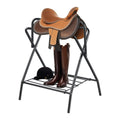 Folding Saddle Rack, 28 x 19 x 37.5 in, Freestanding Horse Saddle Stand, Portable Horse Blanket Holder, Heavy Duty Steel Saddle Rack for English & Western Saddles, Tack Storage, Black