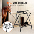 Folding Saddle Rack, 28 x 19 x 37.5 in, Freestanding Horse Saddle Stand, Portable Horse Blanket Holder, Heavy Duty Steel Saddle Rack for English & Western Saddles, Tack Storage, Black